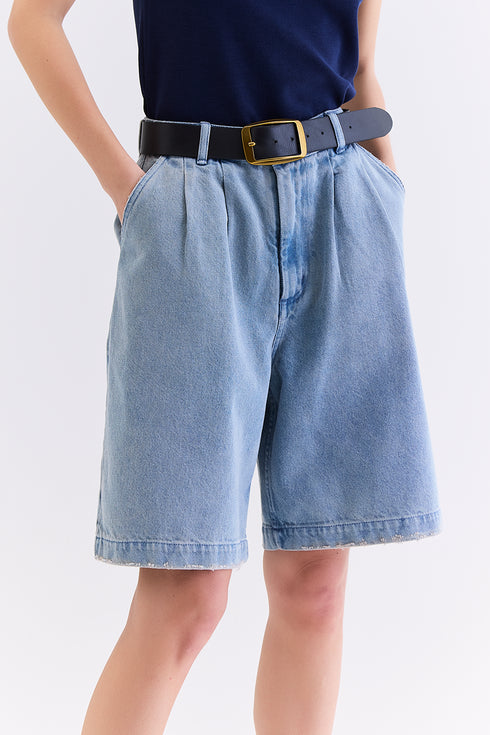 BERMUDA JEANS AZUL CLARO